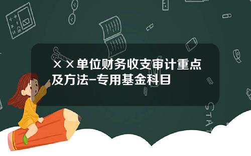 ××单位财务收支审计重点及方法-专用基金科目