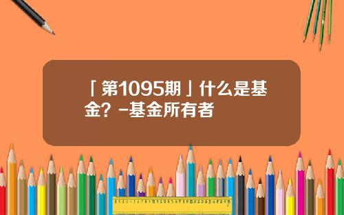 「第1095期」什么是基金？-基金所有者