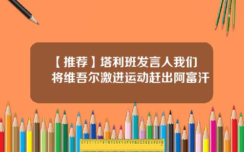 【推荐】塔利班发言人我们将维吾尔激进运动赶出阿富汗