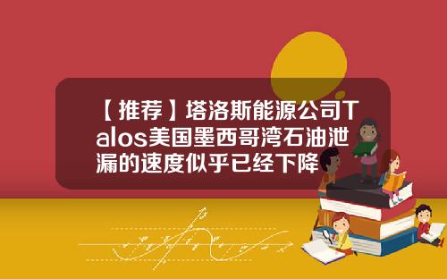 【推荐】塔洛斯能源公司Talos美国墨西哥湾石油泄漏的速度似乎已经下降