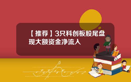 【推荐】3只科创板股尾盘现大额资金净流入