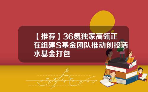 【推荐】36氪独家高瓴正在组建S基金团队推动创投活水基金打包