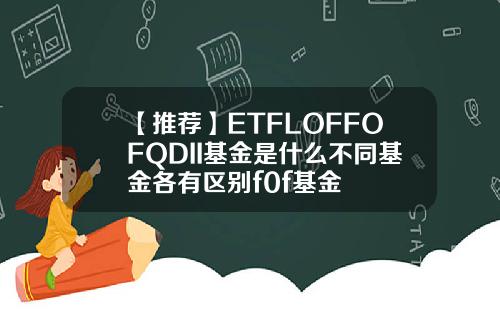 【推荐】ETFLOFFOFQDII基金是什么不同基金各有区别f0f基金