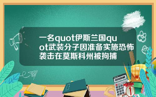 一名quot伊斯兰国quot武装分子因准备实施恐怖袭击在莫斯科州被拘捕
