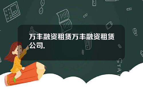 万丰融资租赁万丰融资租赁公司.