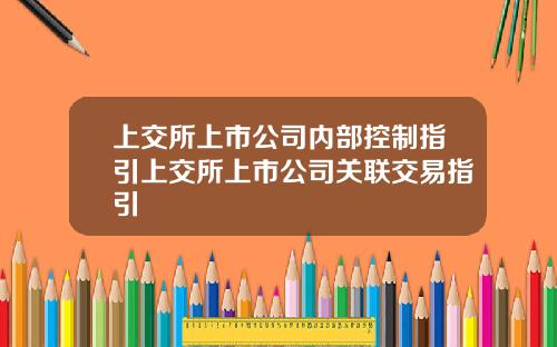 上交所上市公司内部控制指引上交所上市公司关联交易指引