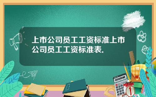 上市公司员工工资标准上市公司员工工资标准表.