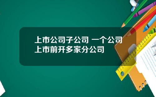上市公司子公司 一个公司上市前开多家分公司