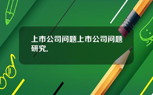 上市公司问题上市公司问题研究.