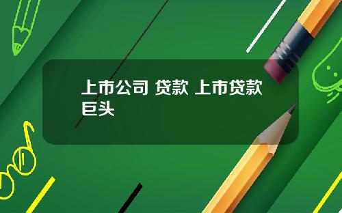 上市公司 贷款 上市贷款巨头