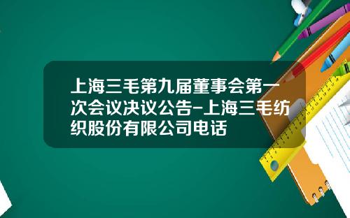 上海三毛第九届董事会第一次会议决议公告-上海三毛纺织股份有限公司电话