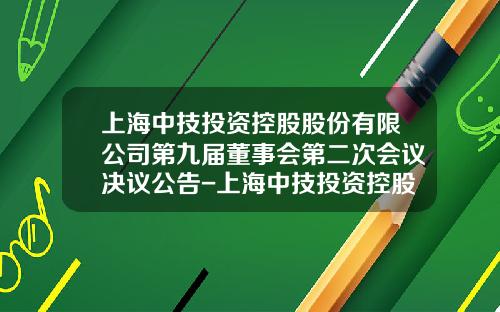 上海中技投资控股股份有限公司第九届董事会第二次会议决议公告-上海中技投资控股股份有限公司
