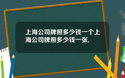 上海公司牌照多少钱一个上海公司牌照多少钱一张.