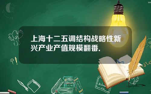上海十二五调结构战略性新兴产业产值规模翻番.