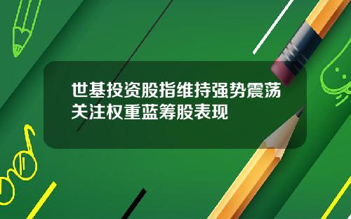 世基投资股指维持强势震荡关注权重蓝筹股表现