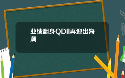 业绩翻身QDII再迎出海潮