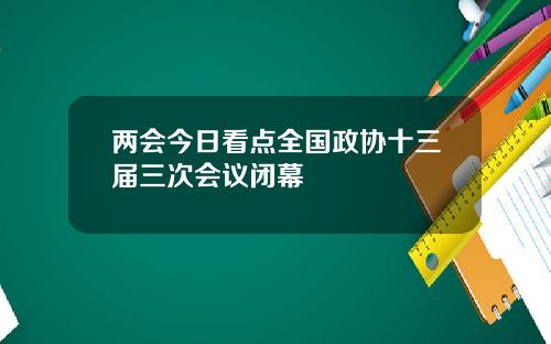 两会今日看点全国政协十三届三次会议闭幕