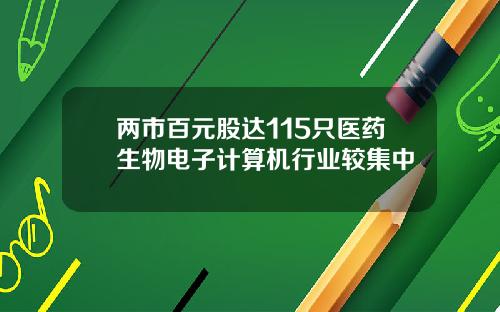 两市百元股达115只医药生物电子计算机行业较集中
