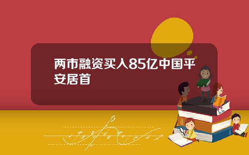 两市融资买入85亿中国平安居首