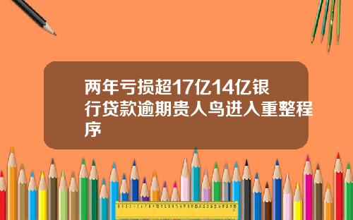 两年亏损超17亿14亿银行贷款逾期贵人鸟进入重整程序