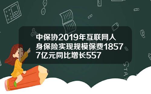 中保协2019年互联网人身保险实现规模保费18577亿元同比增长557