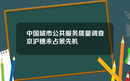 中国城市公共服务质量调查京沪穗未占景先机