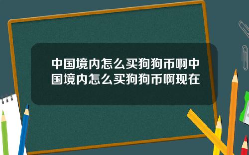 中国境内怎么买狗狗币啊中国境内怎么买狗狗币啊现在