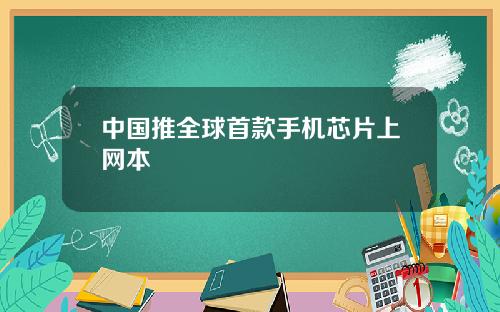 中国推全球首款手机芯片上网本