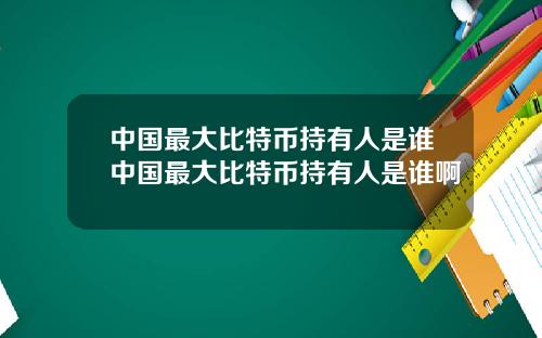 中国最大比特币持有人是谁中国最大比特币持有人是谁啊
