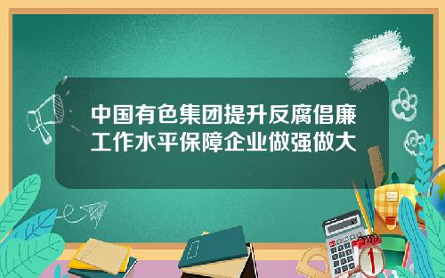 中国有色集团提升反腐倡廉工作水平保障企业做强做大