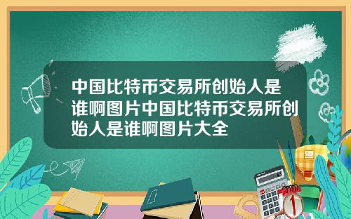 中国比特币交易所创始人是谁啊图片中国比特币交易所创始人是谁啊图片大全