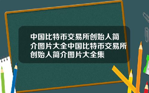 中国比特币交易所创始人简介图片大全中国比特币交易所创始人简介图片大全集