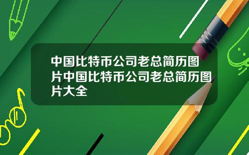 中国比特币公司老总简历图片中国比特币公司老总简历图片大全