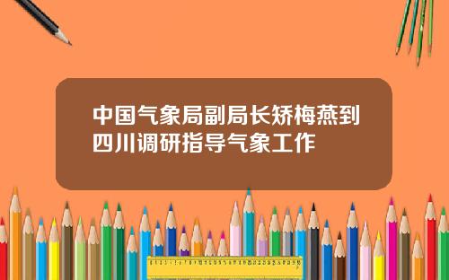 中国气象局副局长矫梅燕到四川调研指导气象工作