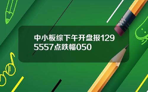 中小板综下午开盘报1295557点跌幅050