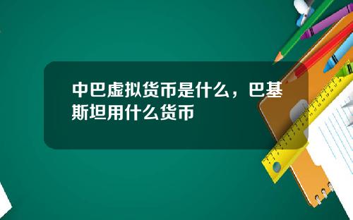 中巴虚拟货币是什么，巴基斯坦用什么货币