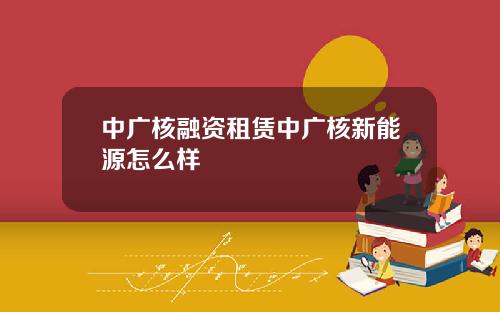 中广核融资租赁中广核新能源怎么样