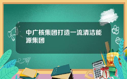 中广核集团打造一流清洁能源集团