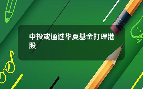 中投或通过华夏基金打理港股
