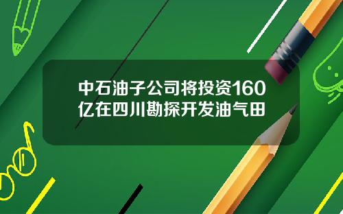 中石油子公司将投资160亿在四川勘探开发油气田