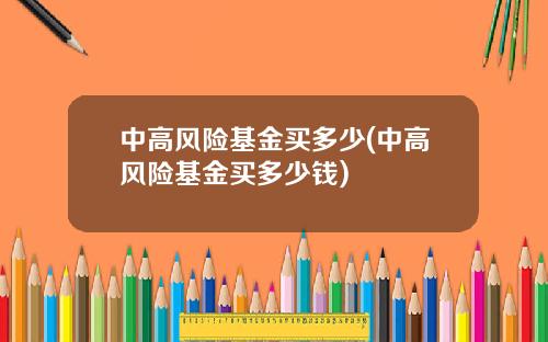 中高风险基金买多少(中高风险基金买多少钱)