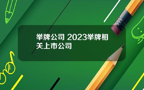 举牌公司 2023举牌相关上市公司