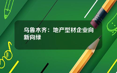 乌鲁木齐：地产型材企业向新向绿