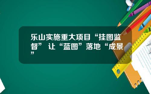 乐山实施重大项目“挂图监督” 让“蓝图”落地“成景”