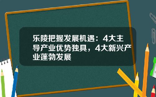 乐陵把握发展机遇：4大主导产业优势独具，4大新兴产业蓬勃发展