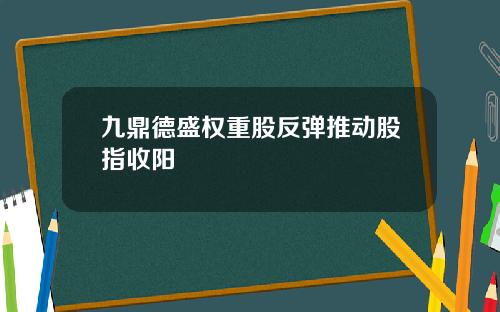 九鼎德盛权重股反弹推动股指收阳