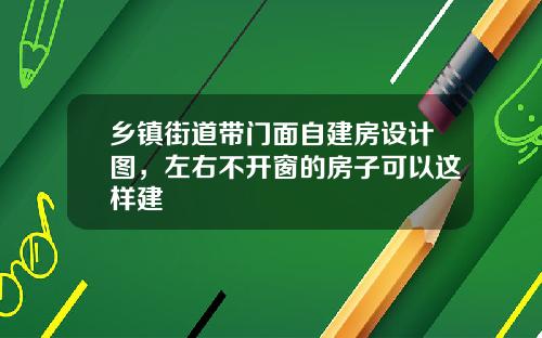 乡镇街道带门面自建房设计图，左右不开窗的房子可以这样建