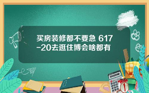 买房装修都不要急 617-20去逛住博会啥都有