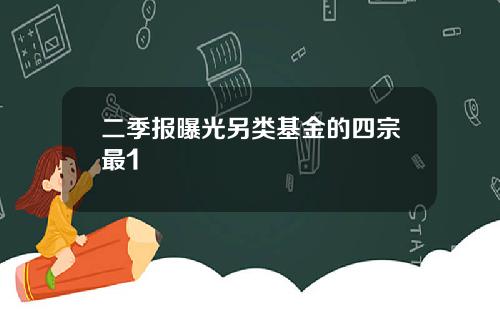 二季报曝光另类基金的四宗最1