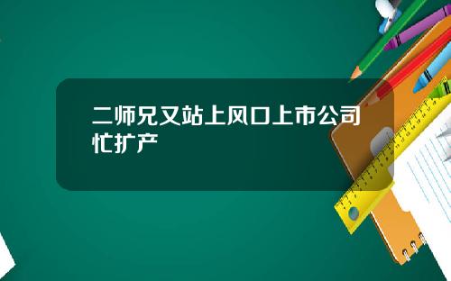 二师兄又站上风口上市公司忙扩产
